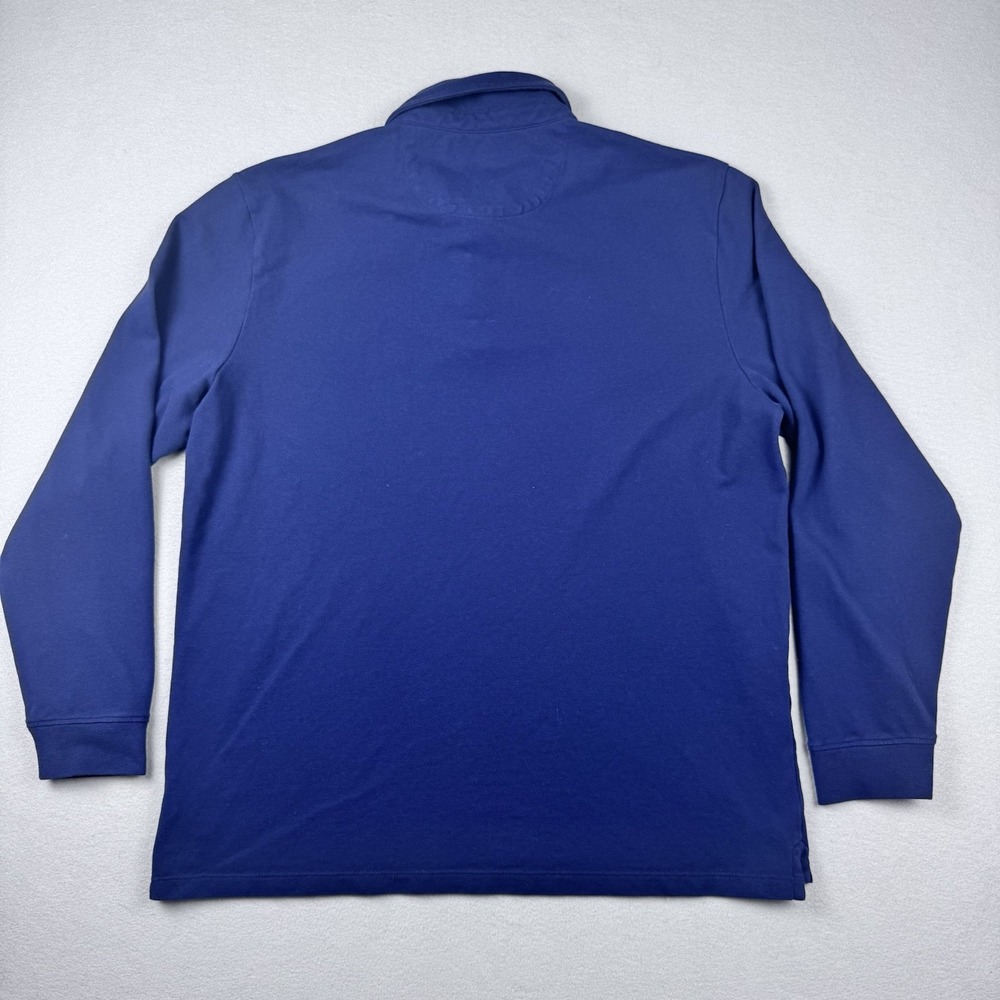 Ash & Erie Long Sleeve Polo Men L Blue Preppy Golf Collar Knit Pima Cotton - Picture 6 of 8